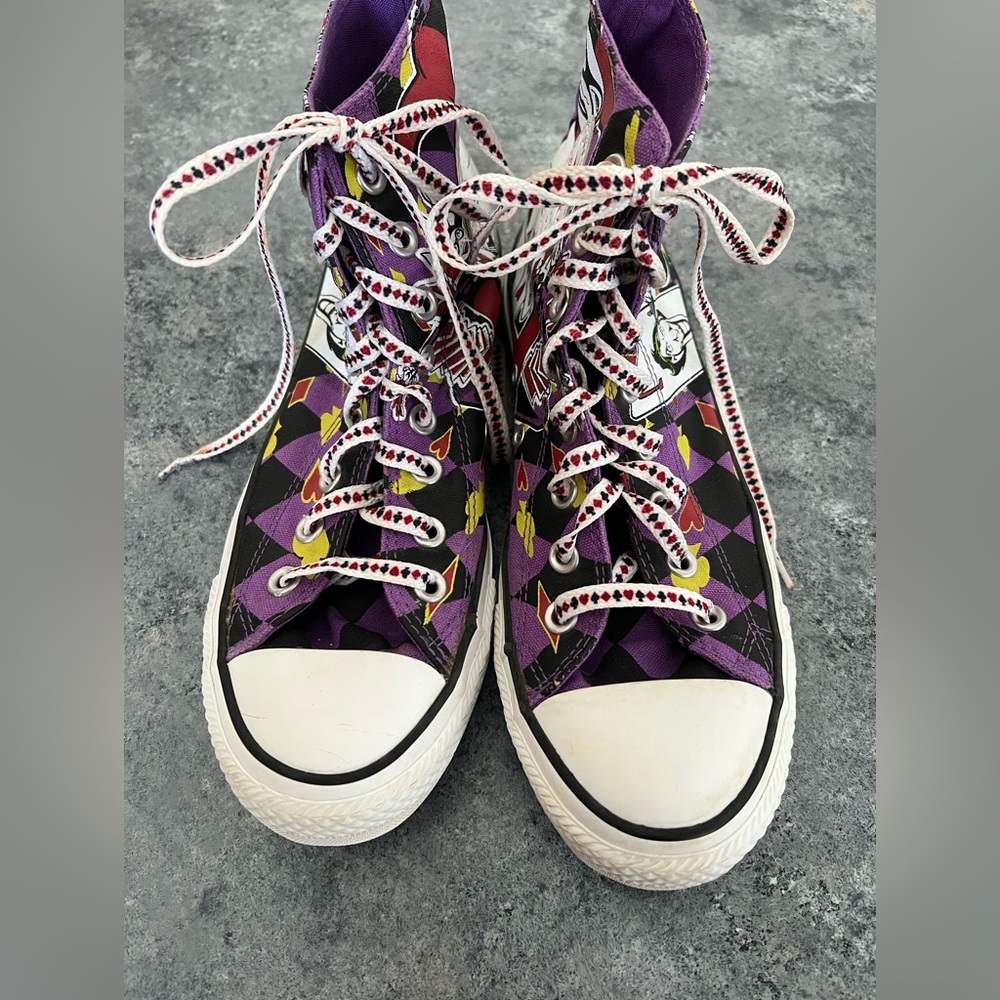 Ltd Edition Converse Harley Quinn Joker DC Chuck Taylor Mens 7 Womens 9 Purple - Picture 5 of 16